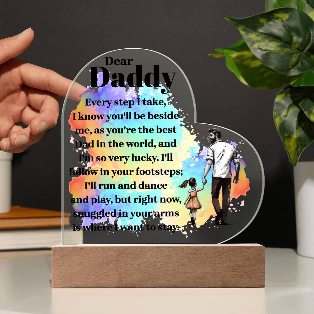 Dear Daddy | From your Daughter | Heart Acrylic Plaque