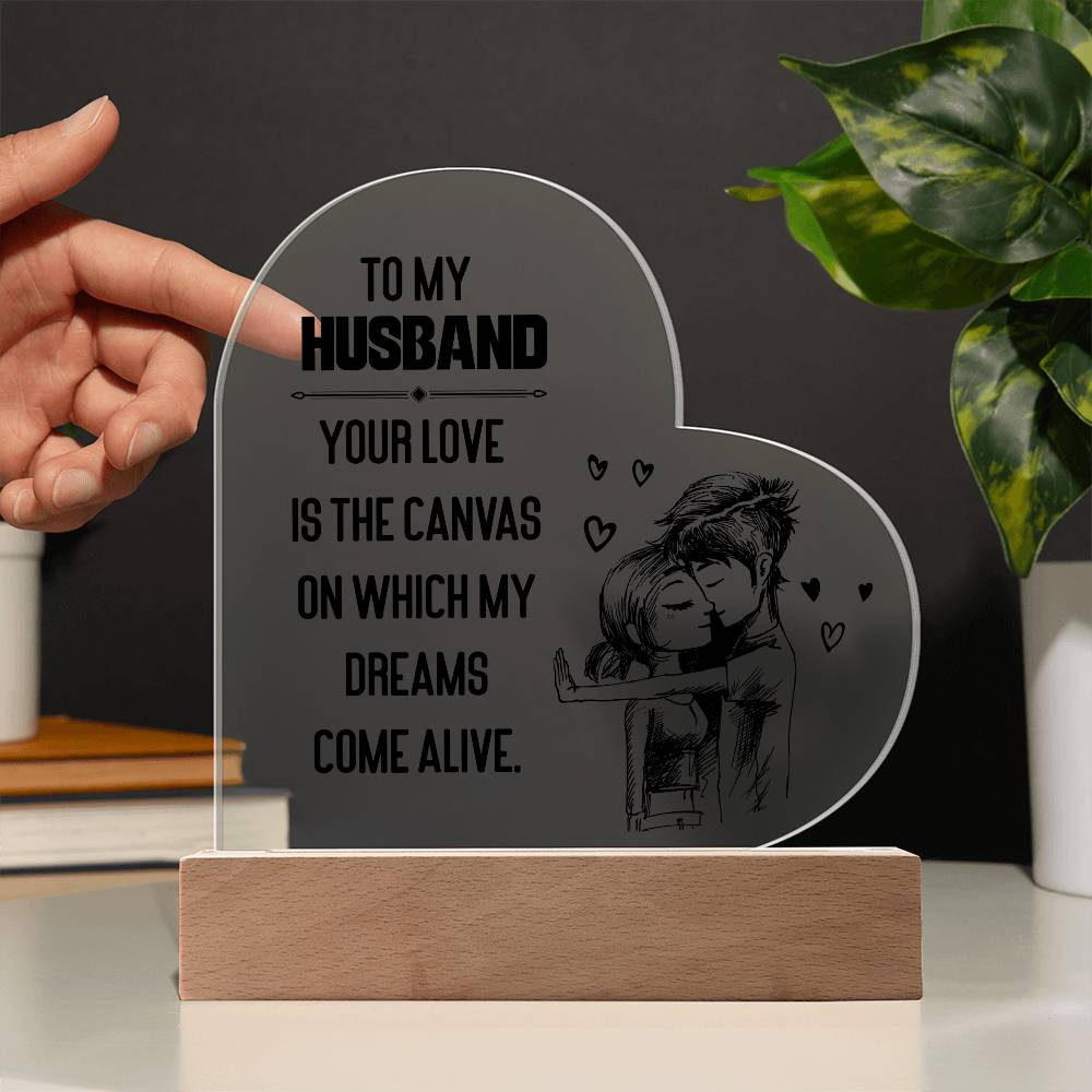 To My Husband | From your Wife | Heart Acrylic Plaque