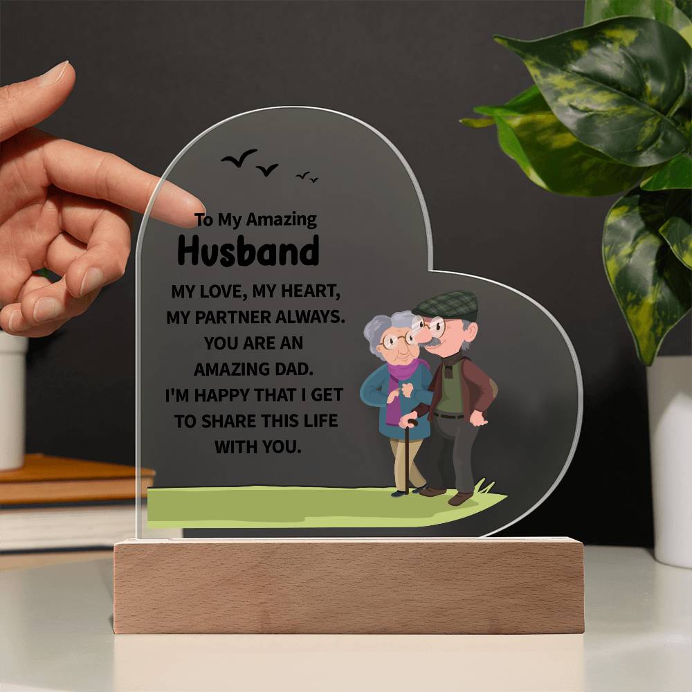 To My Amazing Husband | Heart Acrylic Plaque