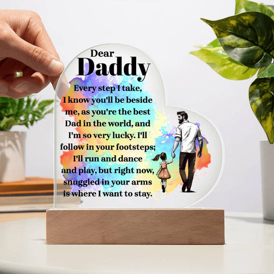 Dear Daddy | From your Daughter | Heart Acrylic Plaque