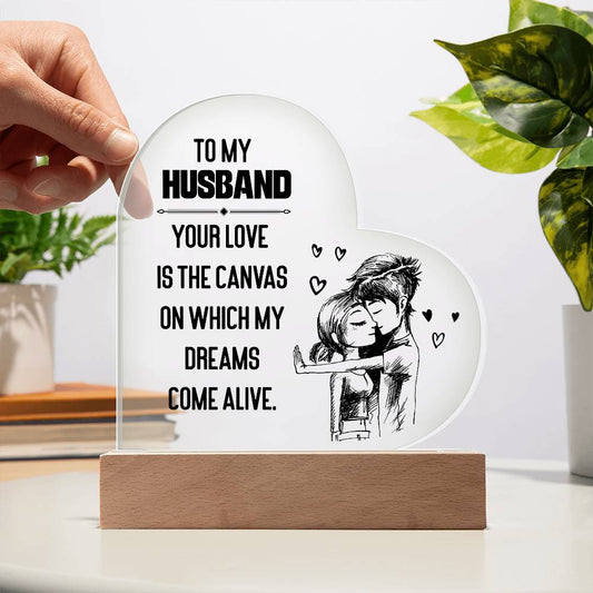 To My Husband | From your Wife | Heart Acrylic Plaque