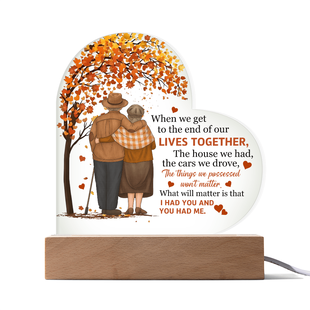 Lives Together | Acrylic Heart Plaque