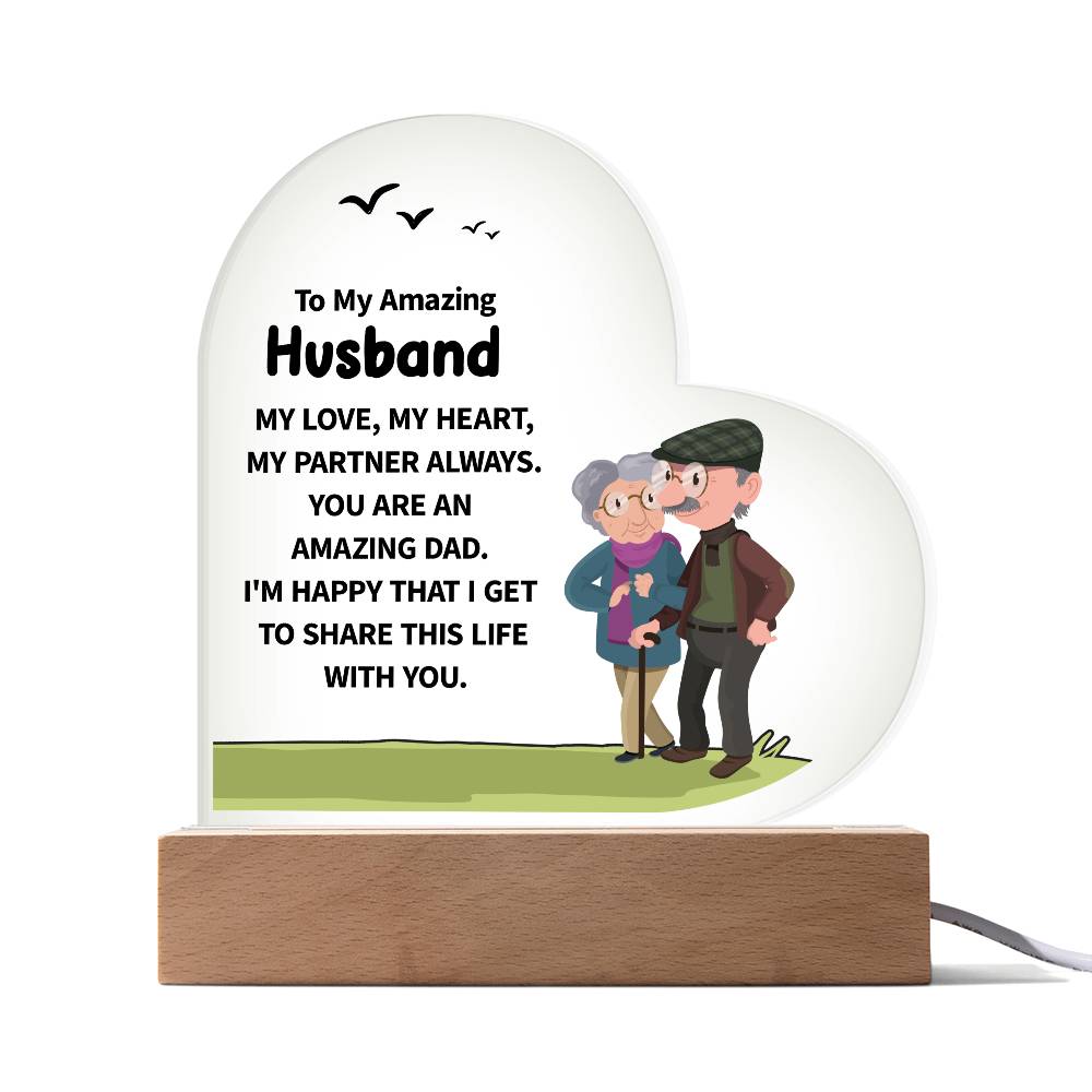 To My Amazing Husband | Heart Acrylic Plaque