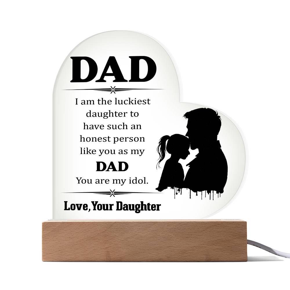 To Dad | From your Daughter | Heart Acrylic Plaque