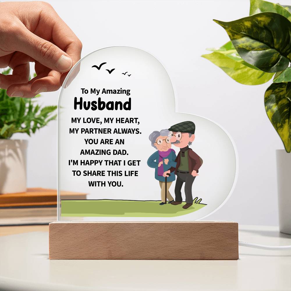 To My Amazing Husband | Heart Acrylic Plaque