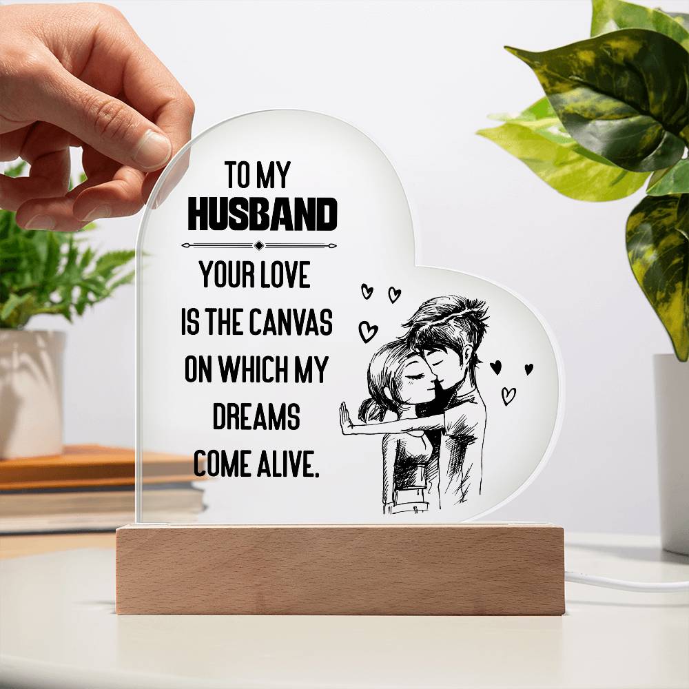 To My Husband | From your Wife | Heart Acrylic Plaque