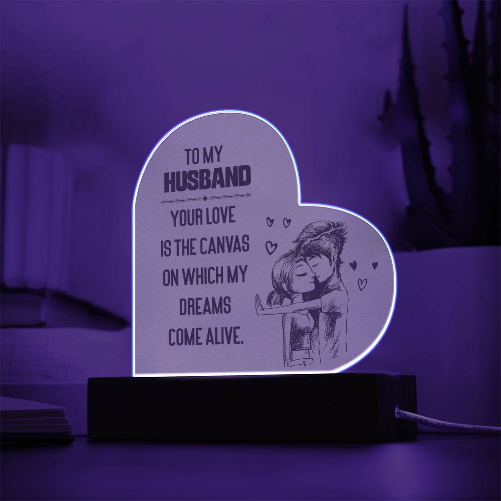 To My Husband | From your Wife | Heart Acrylic Plaque