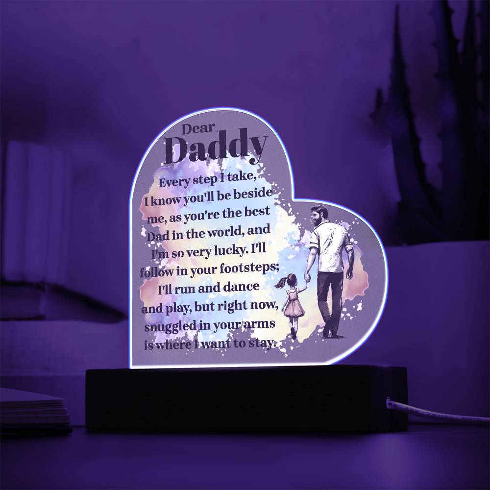 Dear Daddy | From your Daughter | Heart Acrylic Plaque
