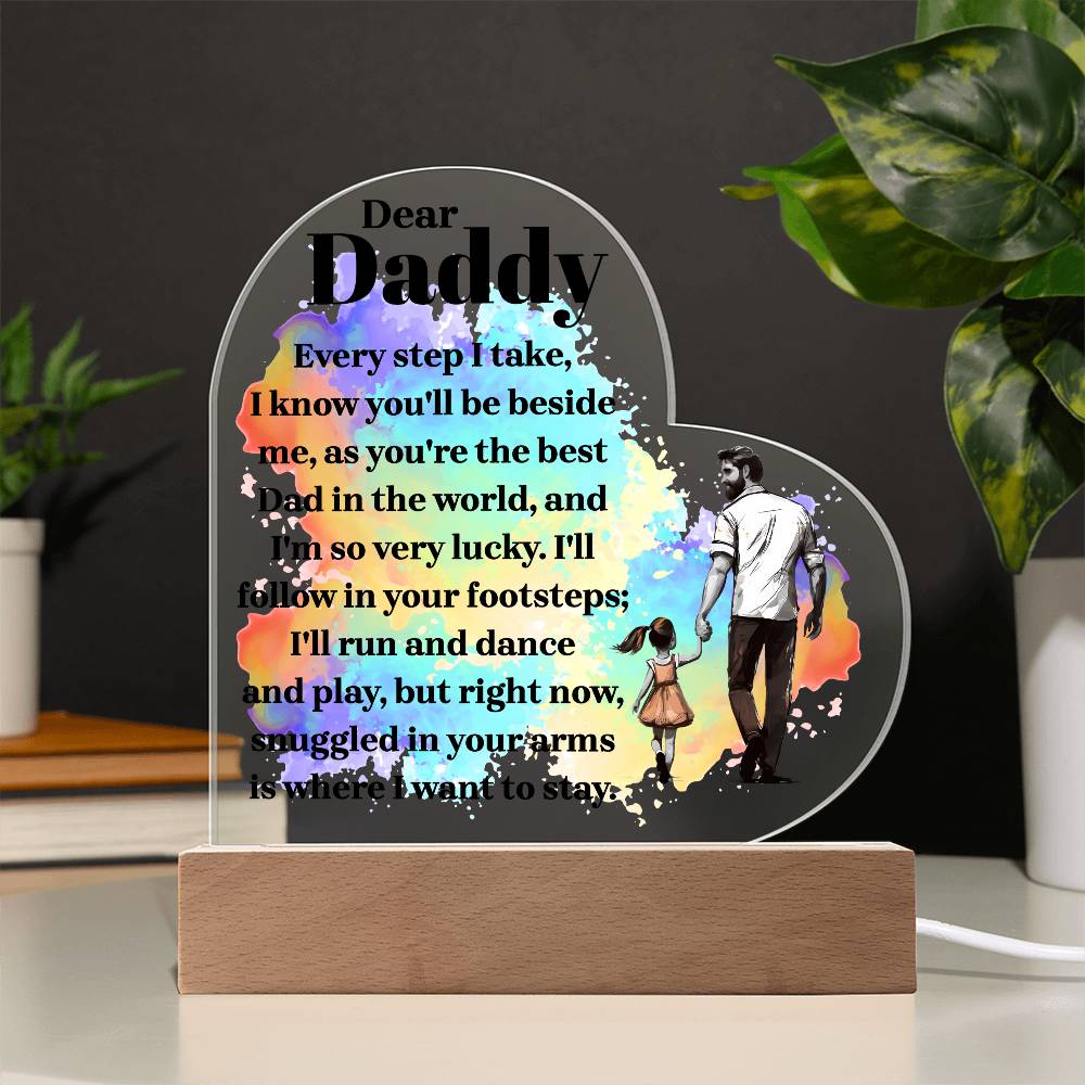 Dear Daddy | From your Daughter | Heart Acrylic Plaque
