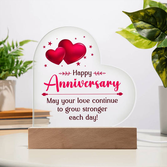 Happy Anniversary | Acrylic Heart Plaque