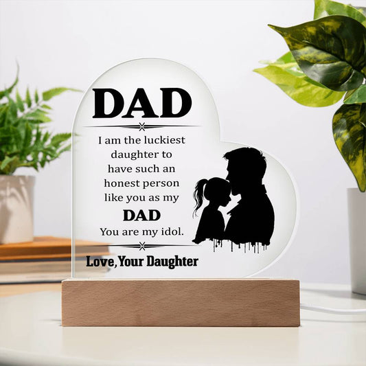 To Dad | From your Daughter | Heart Acrylic Plaque