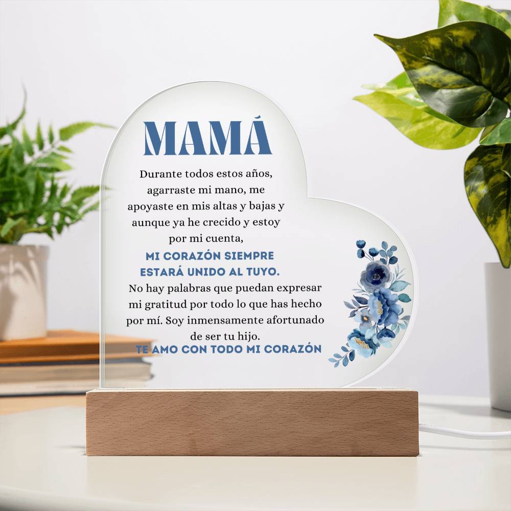 Para Mamá | De tu Hijo | Placa de Acrílico Corazón