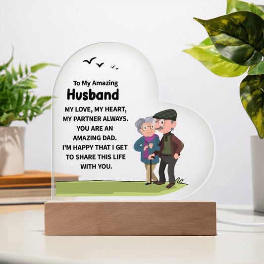 To My Amazing Husband | Heart Acrylic Plaque