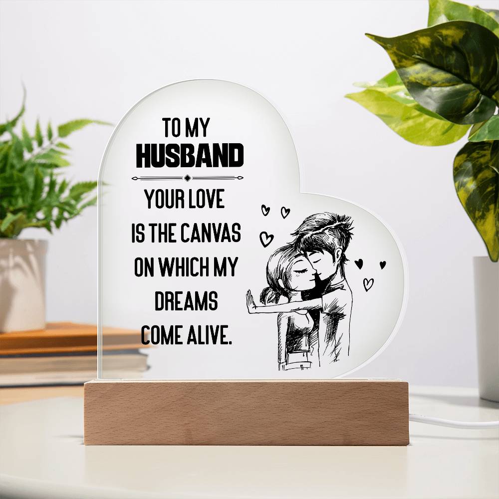 To My Husband | From your Wife | Heart Acrylic Plaque