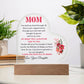 To Mom | From Your Daughter | Acrylic Heart Plaque