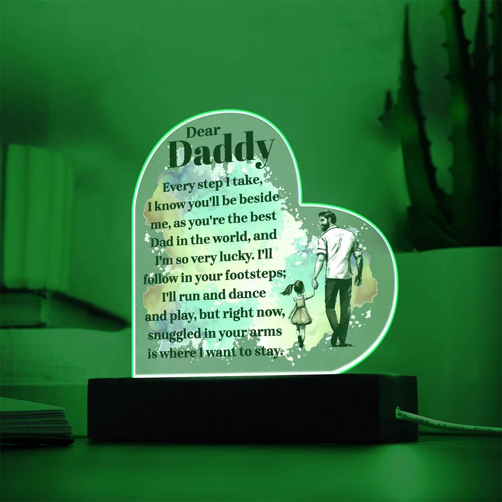 Dear Daddy | From your Daughter | Heart Acrylic Plaque