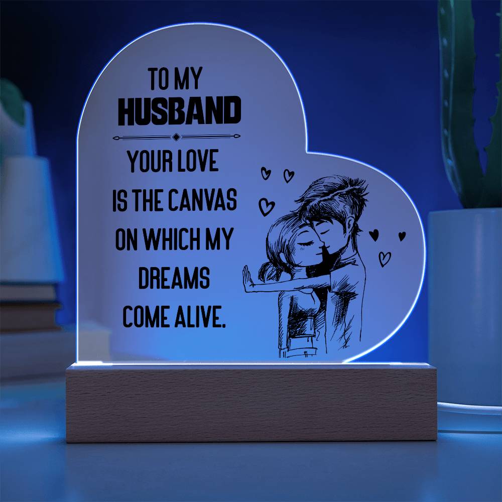 To My Husband | From your Wife | Heart Acrylic Plaque