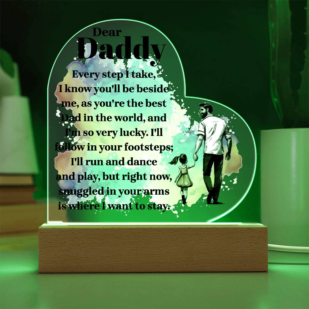 Dear Daddy | From your Daughter | Heart Acrylic Plaque