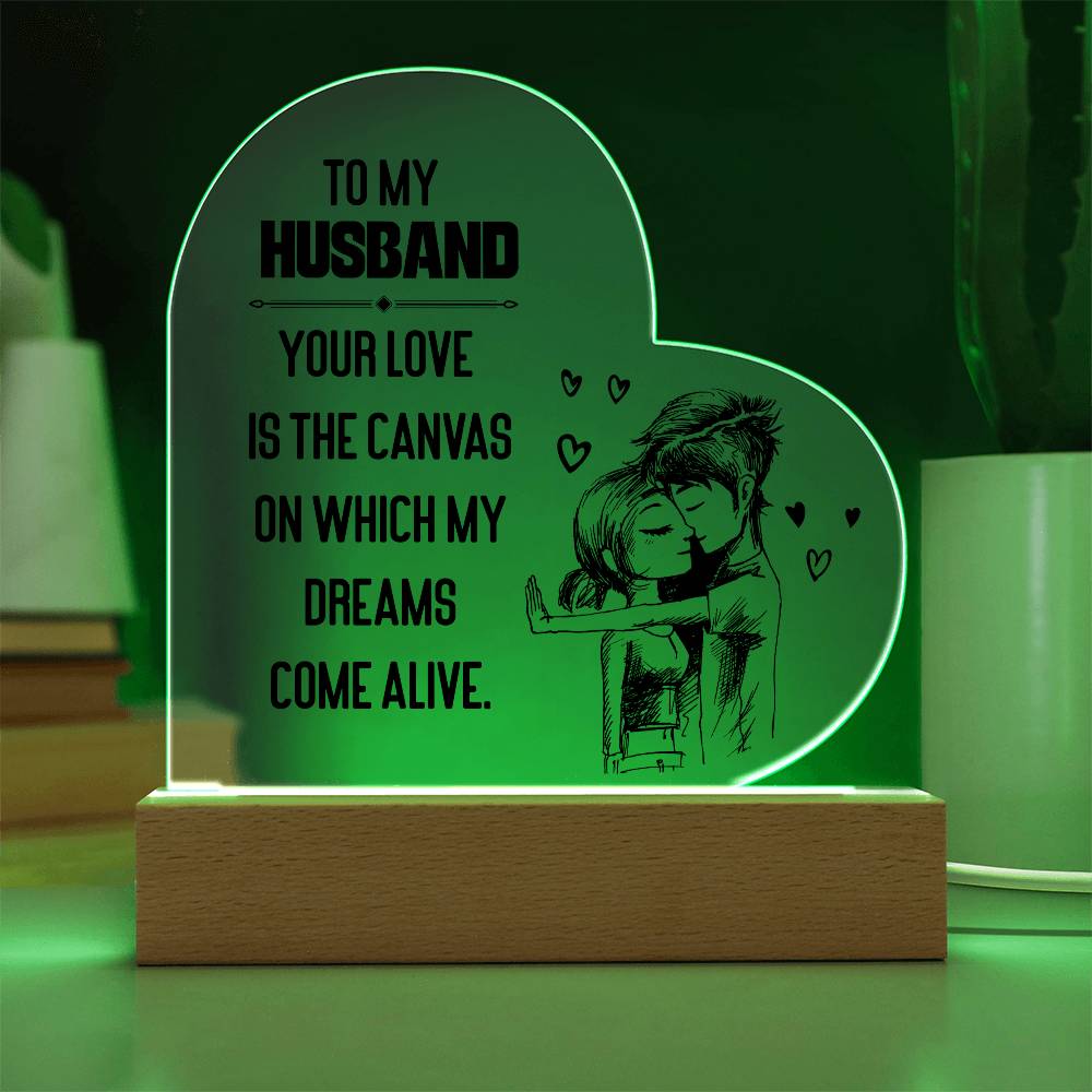 To My Husband | From your Wife | Heart Acrylic Plaque