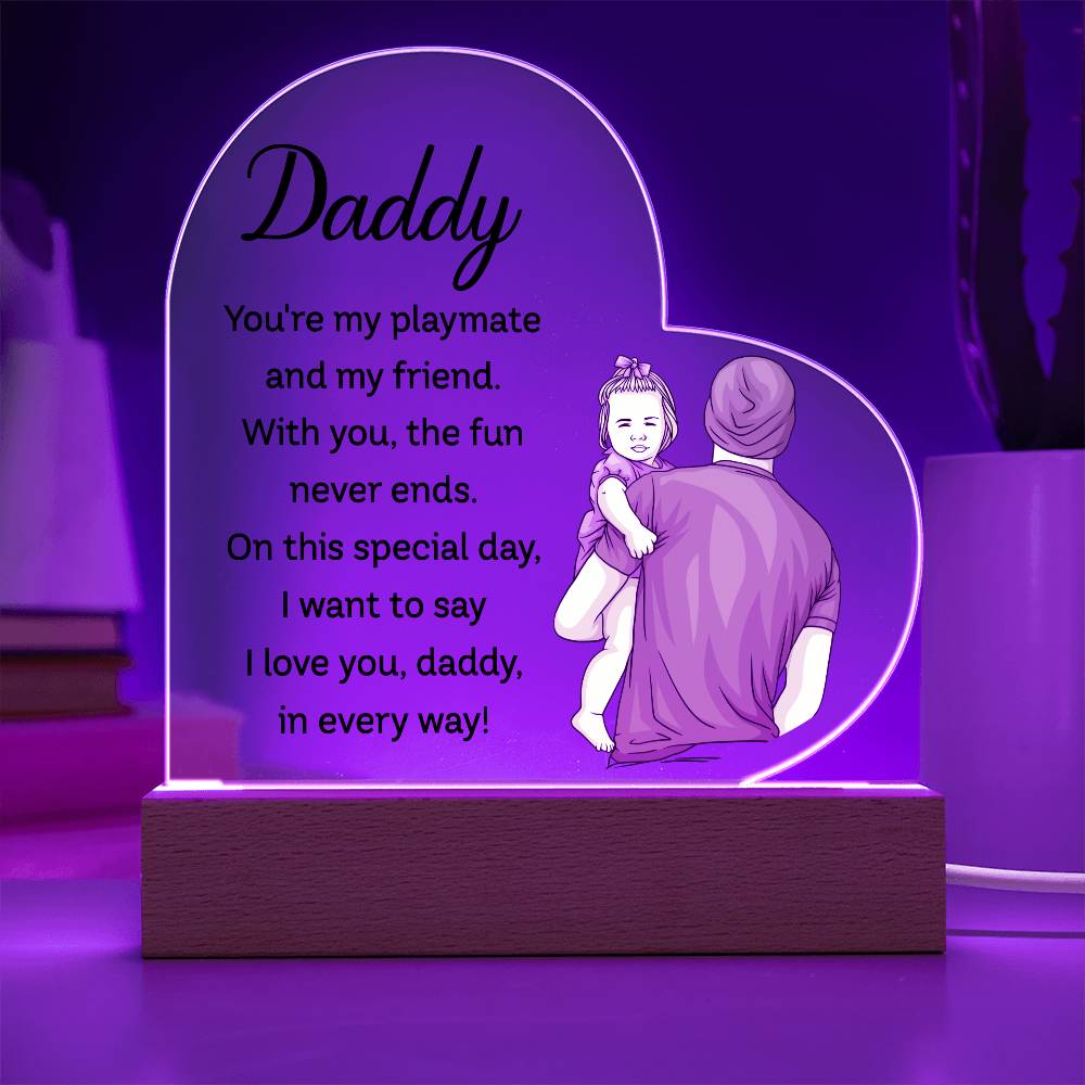 To My Daddy | From your Daughter | Heart Acrylic Plaque