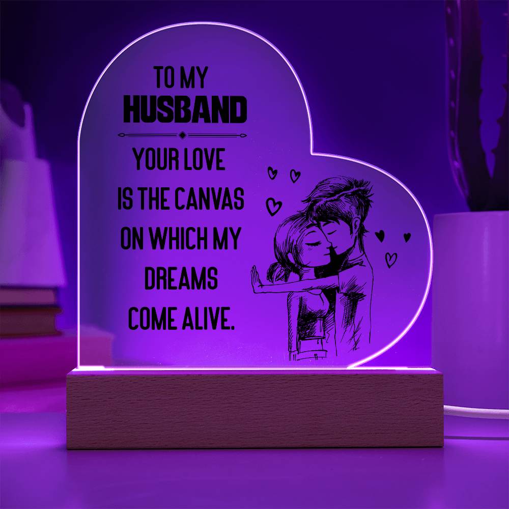 To My Husband | From your Wife | Heart Acrylic Plaque