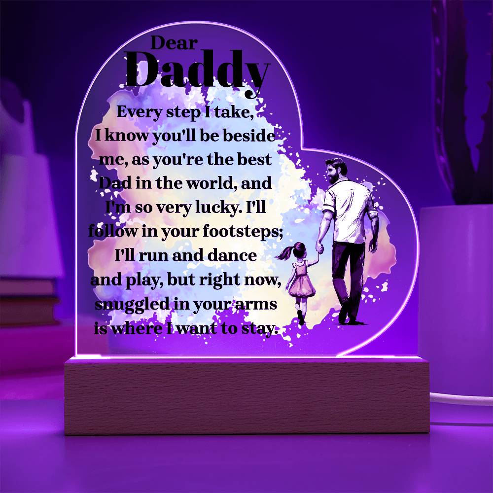Dear Daddy | From your Daughter | Heart Acrylic Plaque
