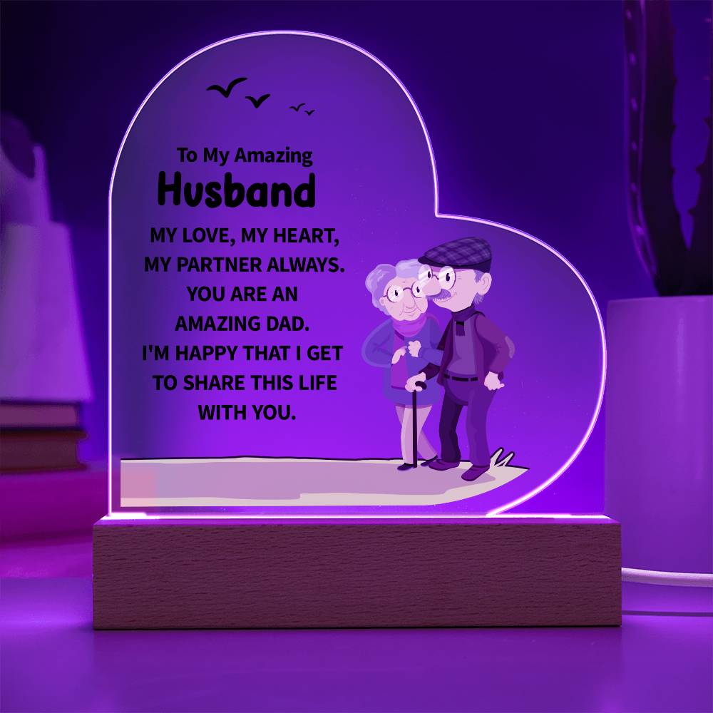 To My Amazing Husband | Heart Acrylic Plaque