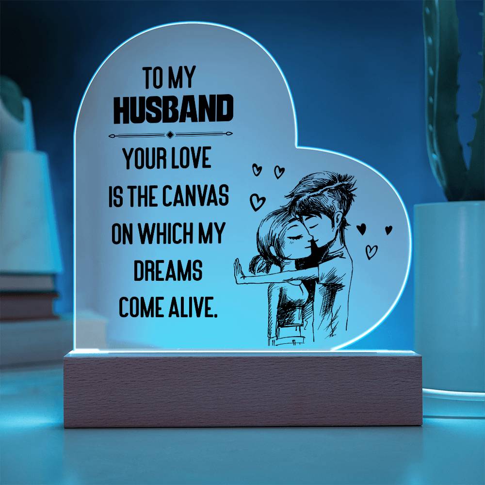 To My Husband | From your Wife | Heart Acrylic Plaque