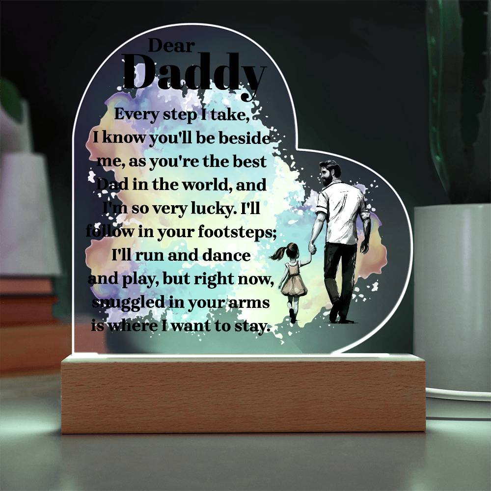 Dear Daddy | From your Daughter | Heart Acrylic Plaque