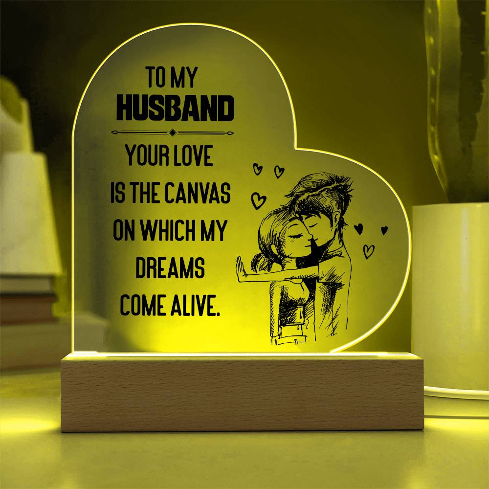 To My Husband | From your Wife | Heart Acrylic Plaque