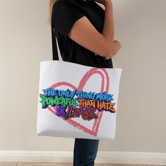 The Only Thing More Powerful Than Hate is Love | Benito | Classic Tote Bag | Heart