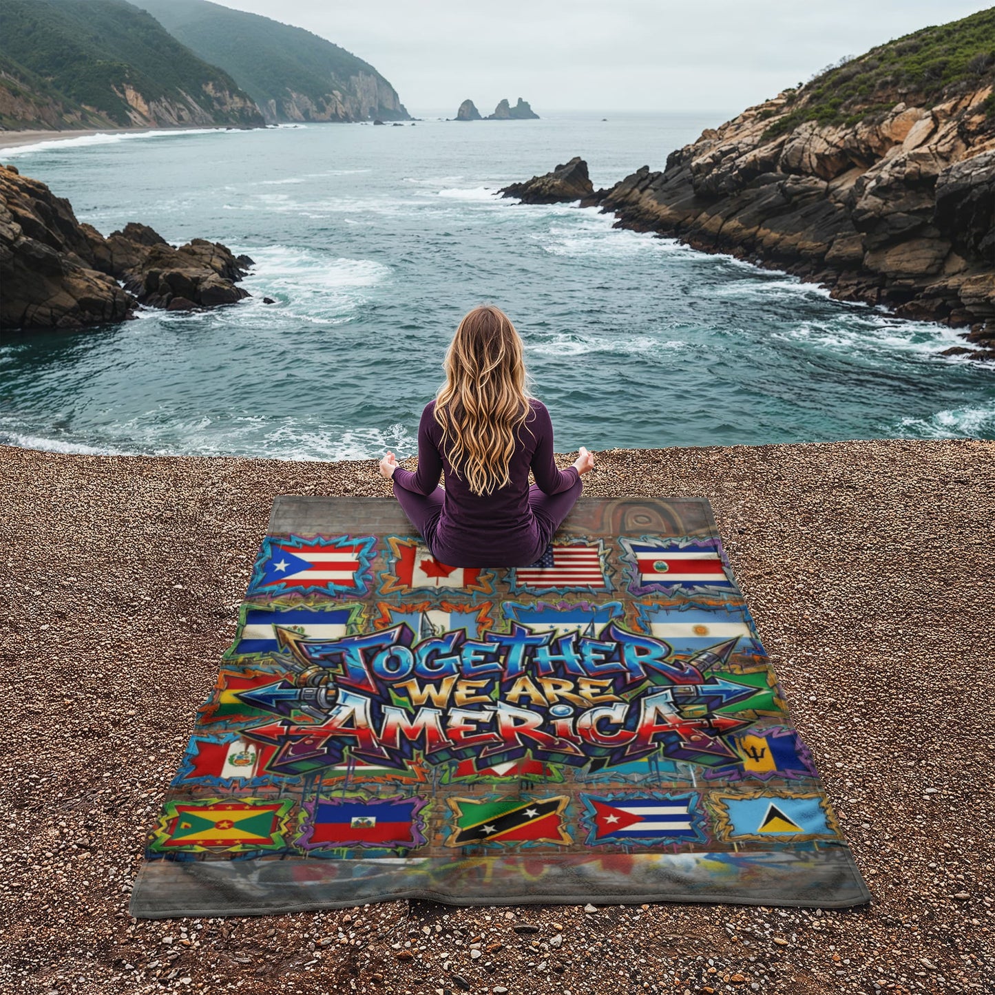 Together We Are America | Coral Fleece Blanket | Benito Collection