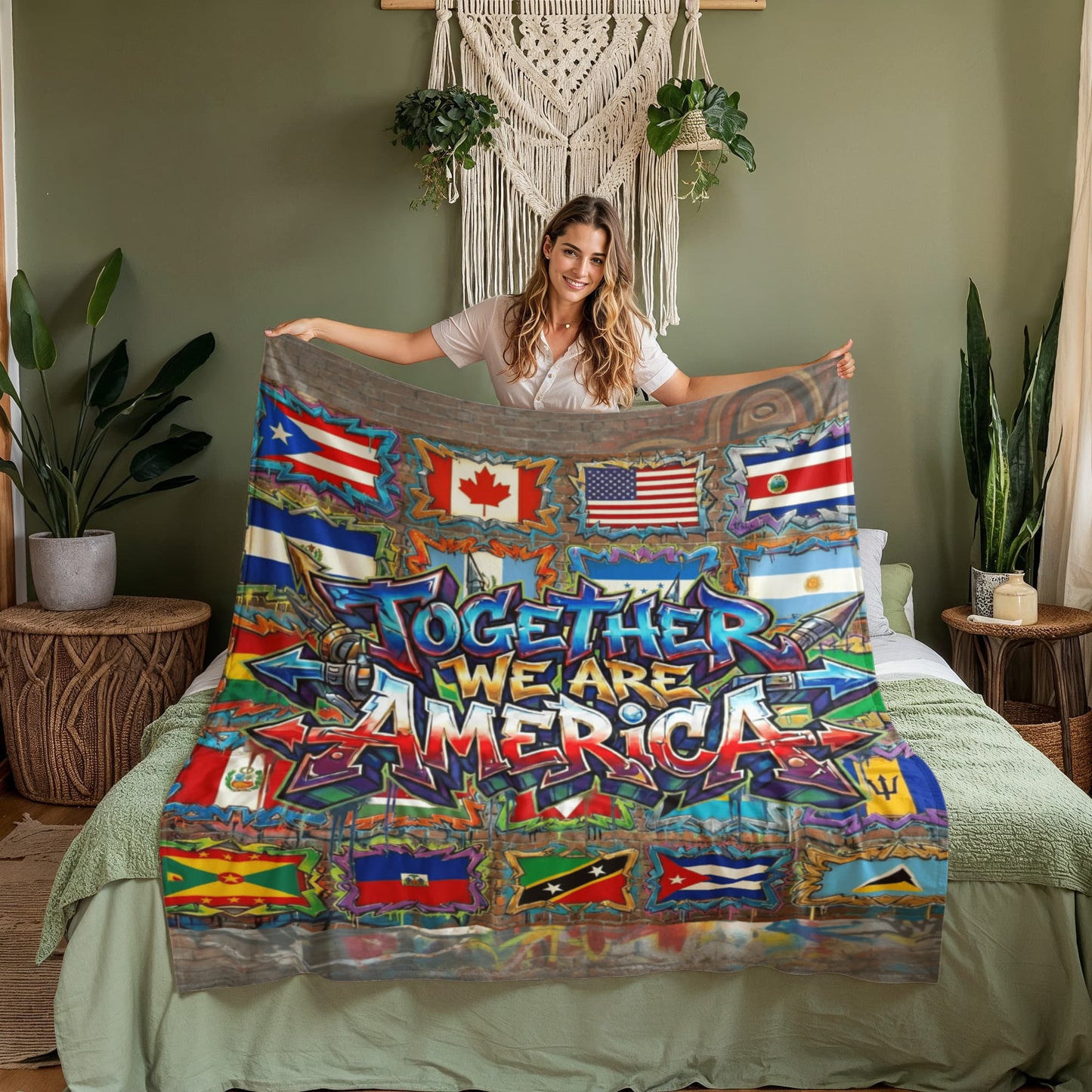 Together We Are America | Coral Fleece Blanket | Benito Collection