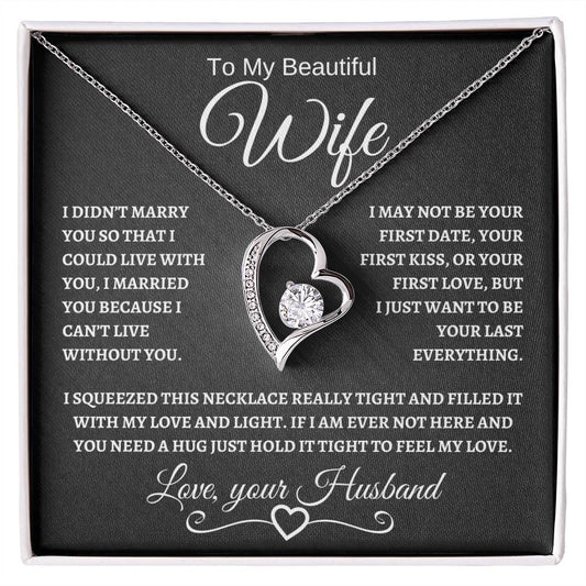 To My Beautiful Wife | Forever Love Necklace | White