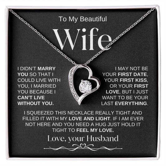 To My Beautiful Wife | Forever Love Necklace | BW