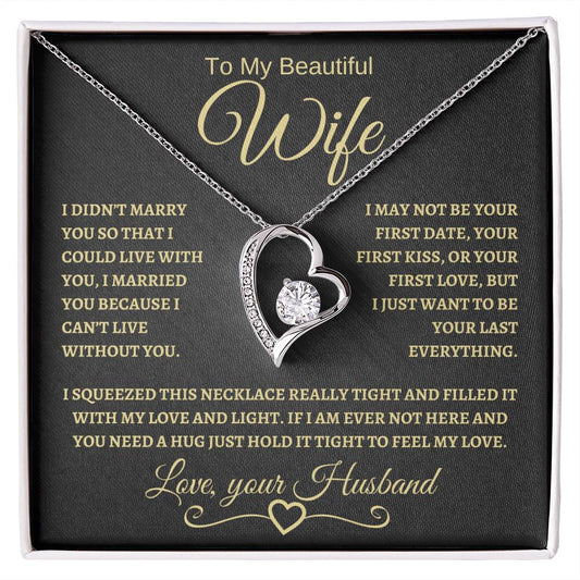 To My Beautiful Wife | Forever Love Necklace | Gold