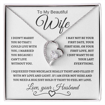 To My Beautiful Wife | Forever Love Necklace | Black