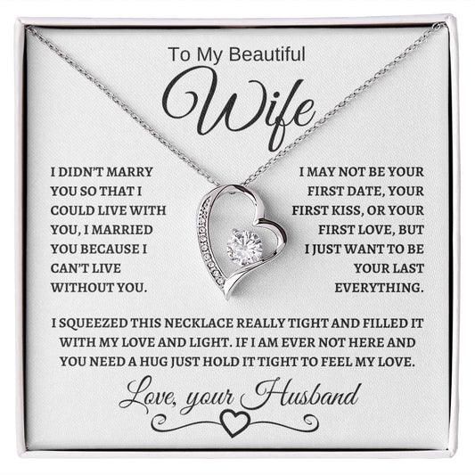 To My Beautiful Wife | Forever Love Necklace | Black