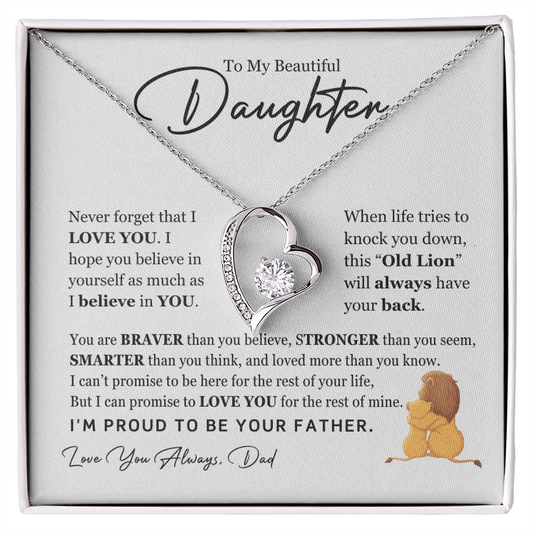 To My Beautiful Daughter | Forever Love Necklace | From Dad