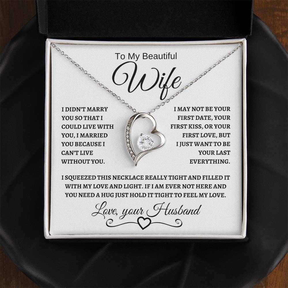To My Beautiful Wife | Forever Love Necklace | Black