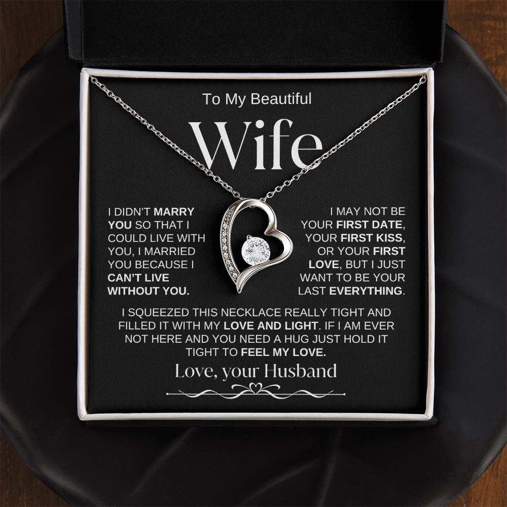 To My Beautiful Wife | Forever Love Necklace | BW