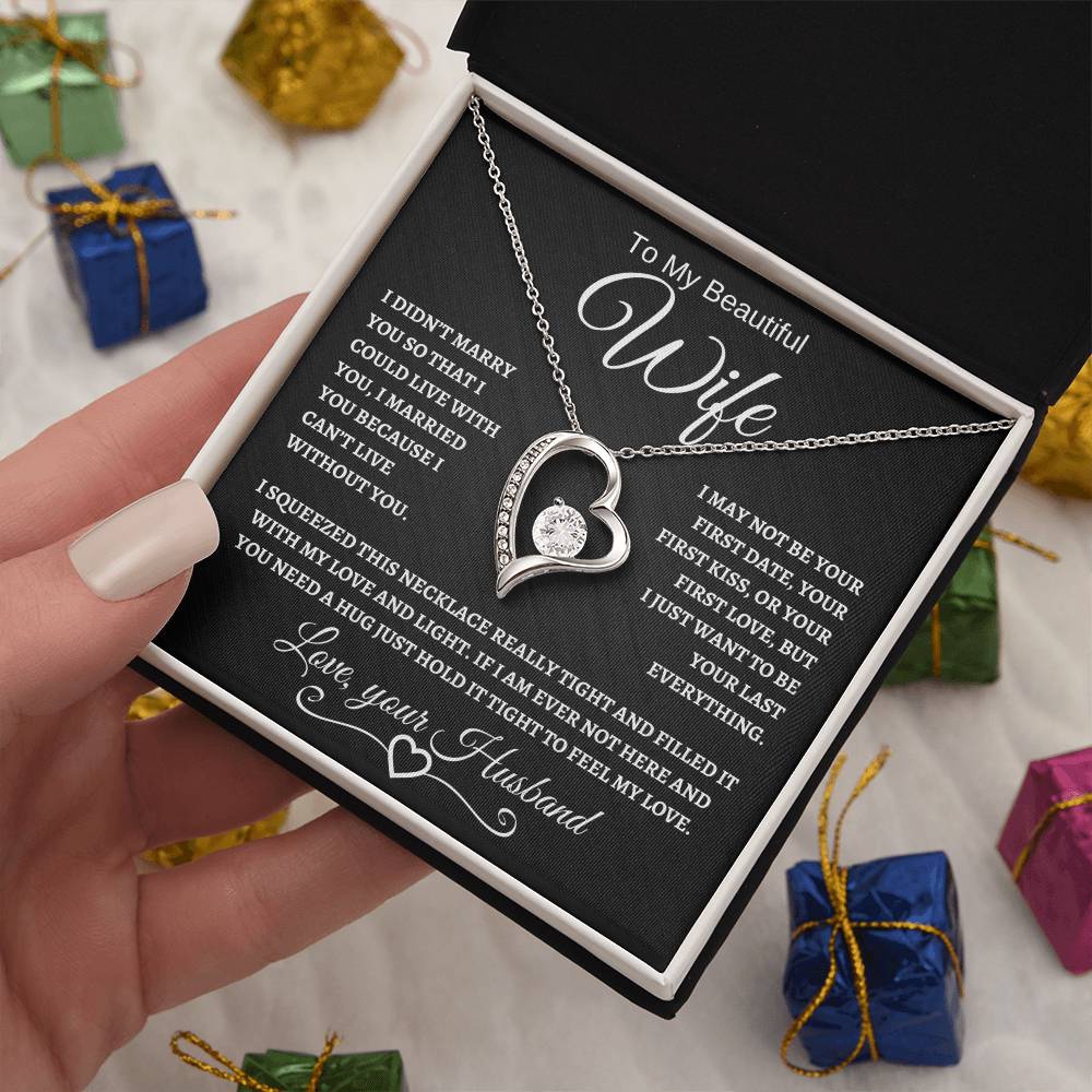 To My Beautiful Wife | Forever Love Necklace | White
