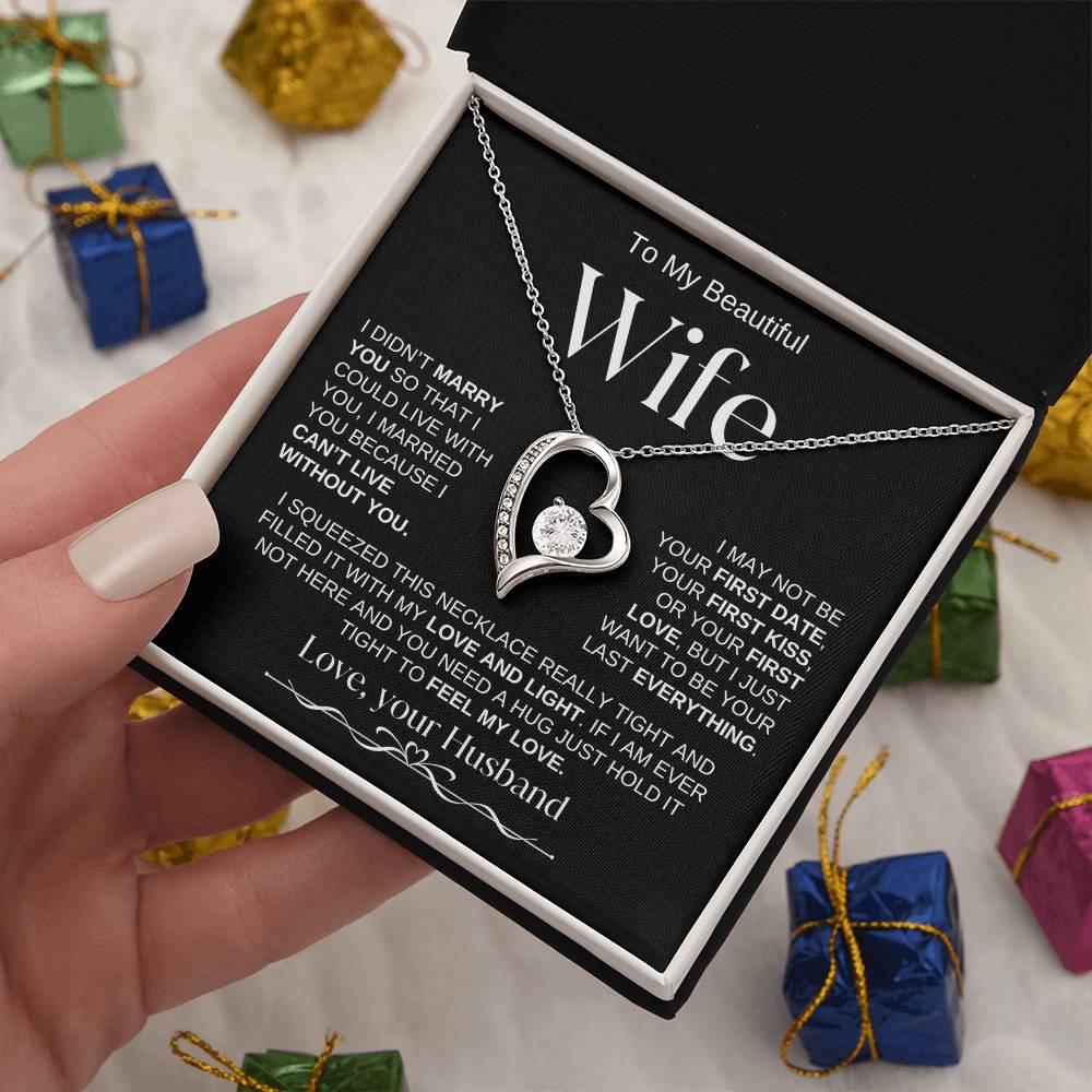 To My Beautiful Wife | Forever Love Necklace | BW