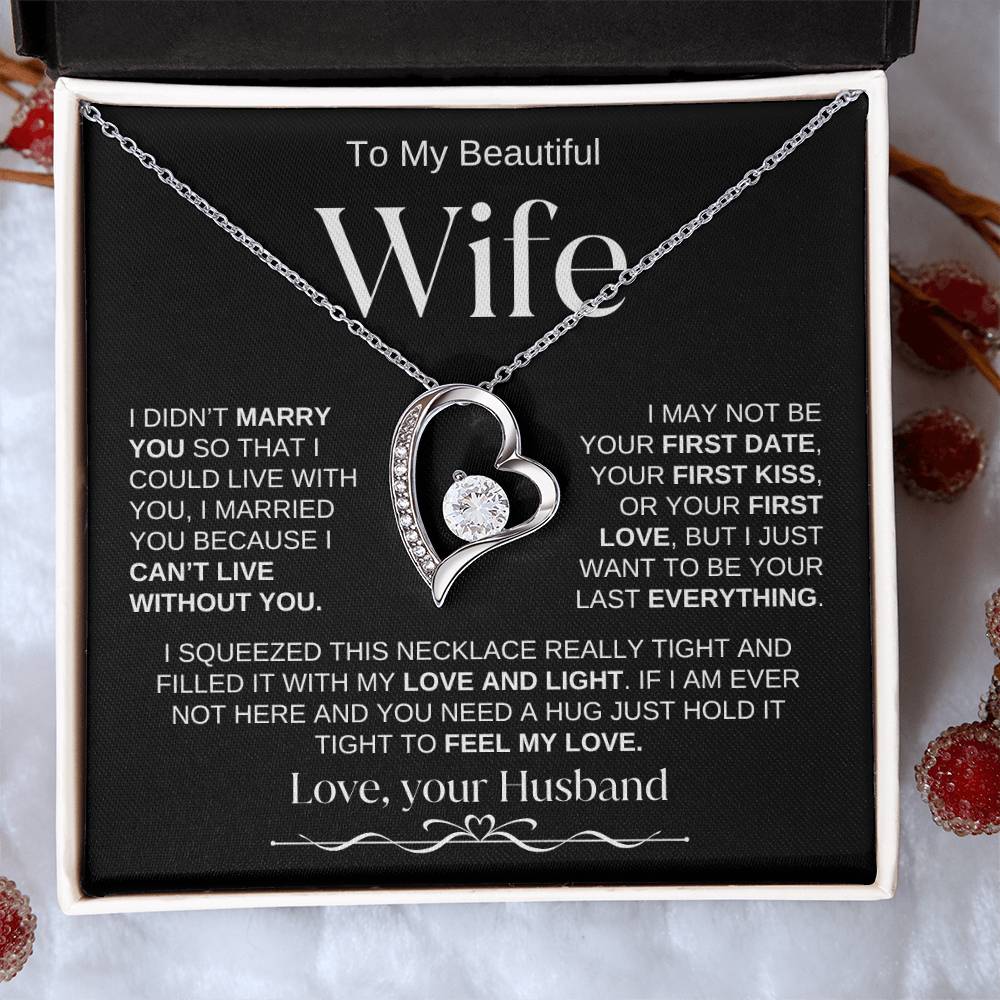 To My Beautiful Wife | Forever Love Necklace | BW