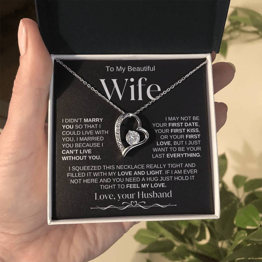 To My Beautiful Wife | Forever Love Necklace | BW