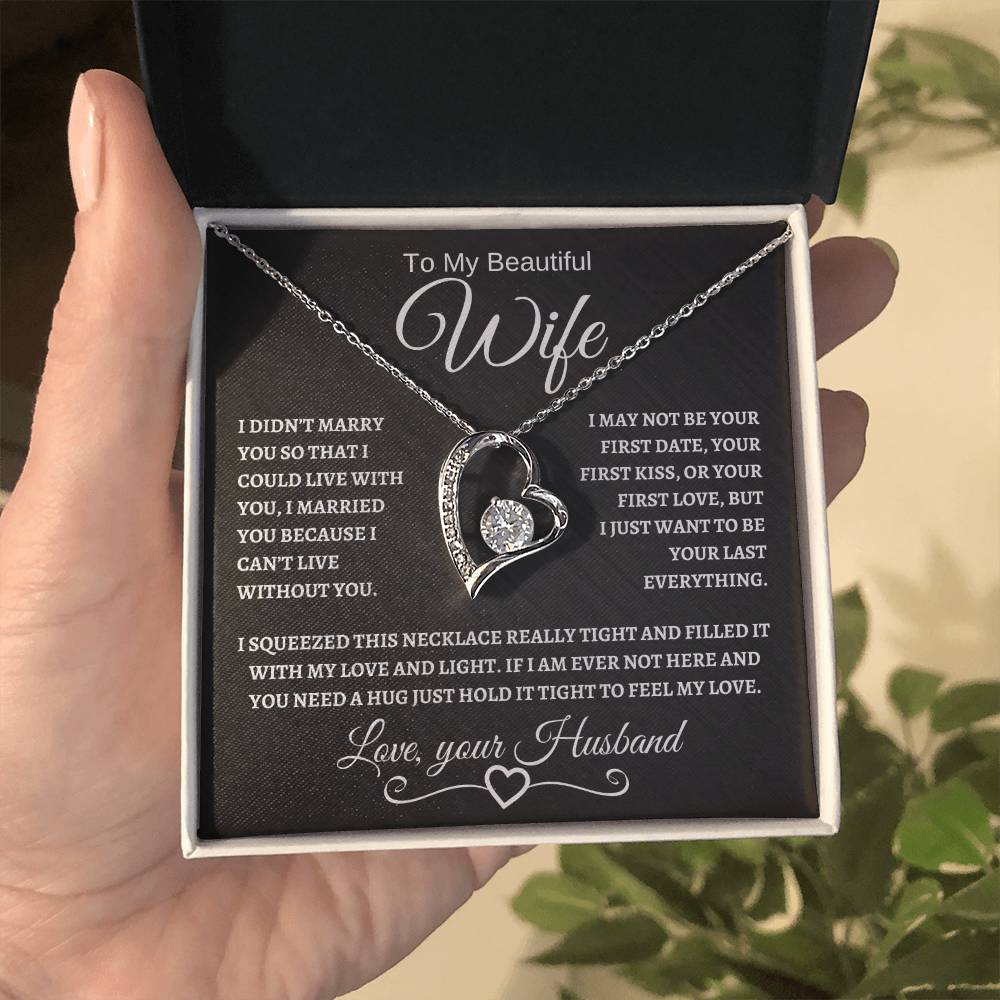 To My Beautiful Wife | Forever Love Necklace | White