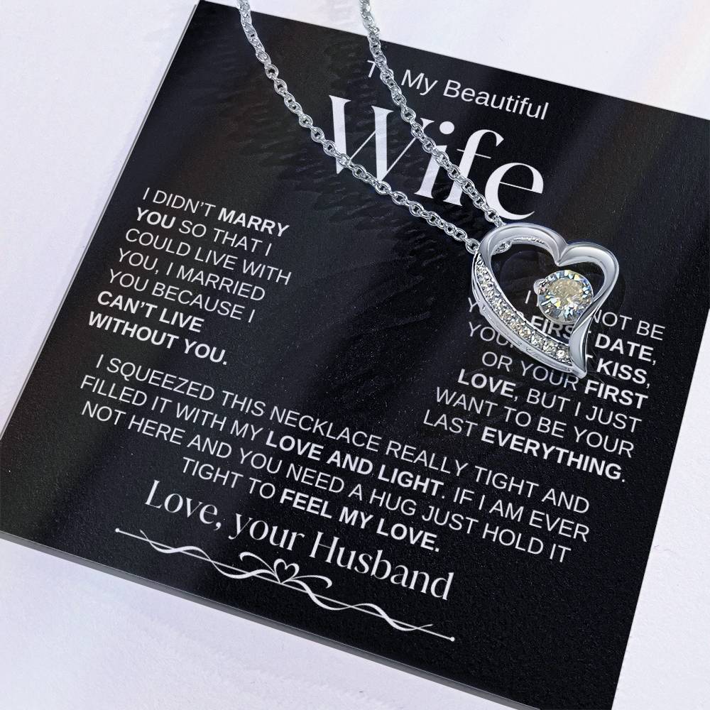 To My Beautiful Wife | Forever Love Necklace | BW