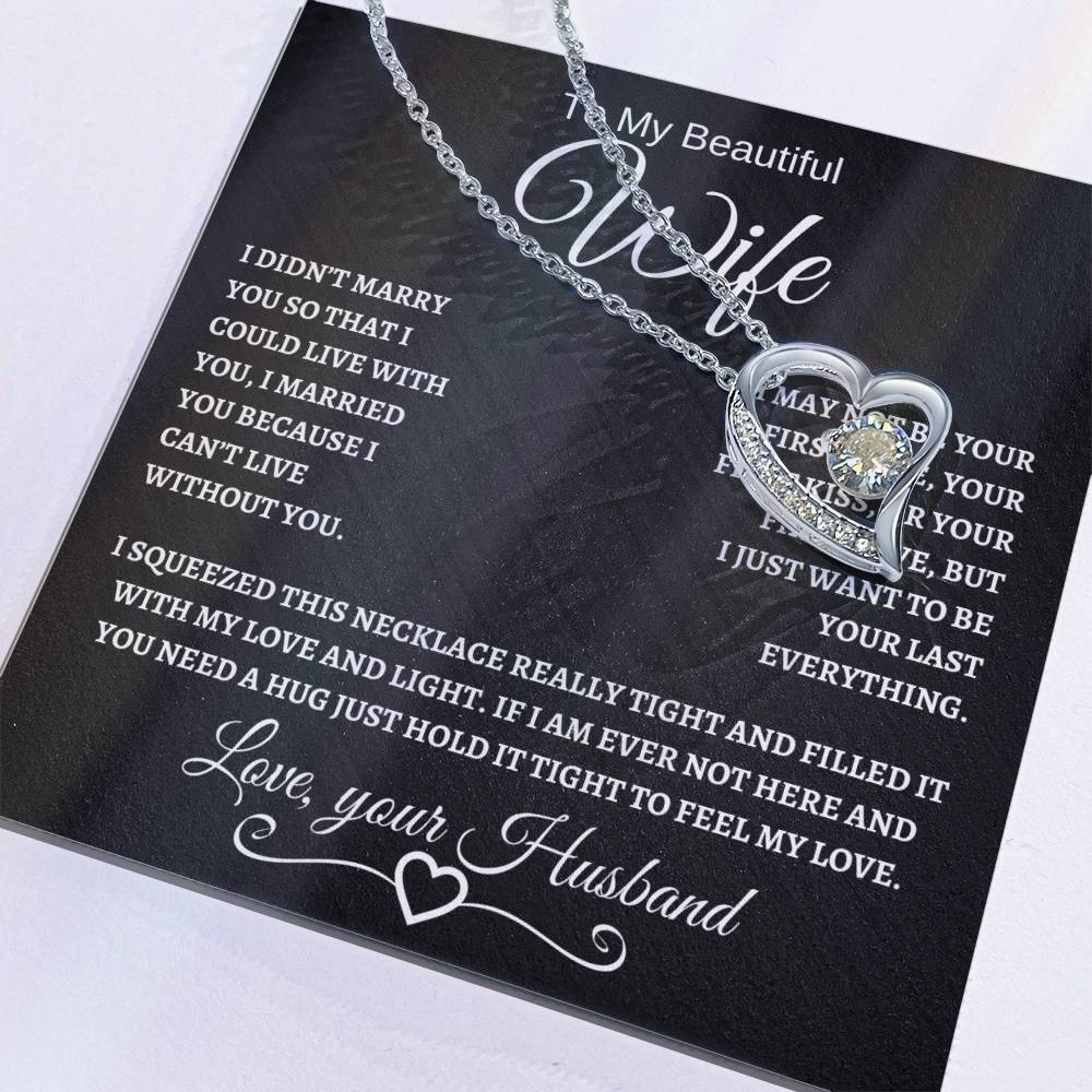 To My Beautiful Wife | Forever Love Necklace | White