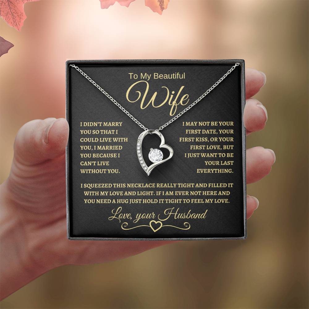 To My Beautiful Wife | Forever Love Necklace | Gold