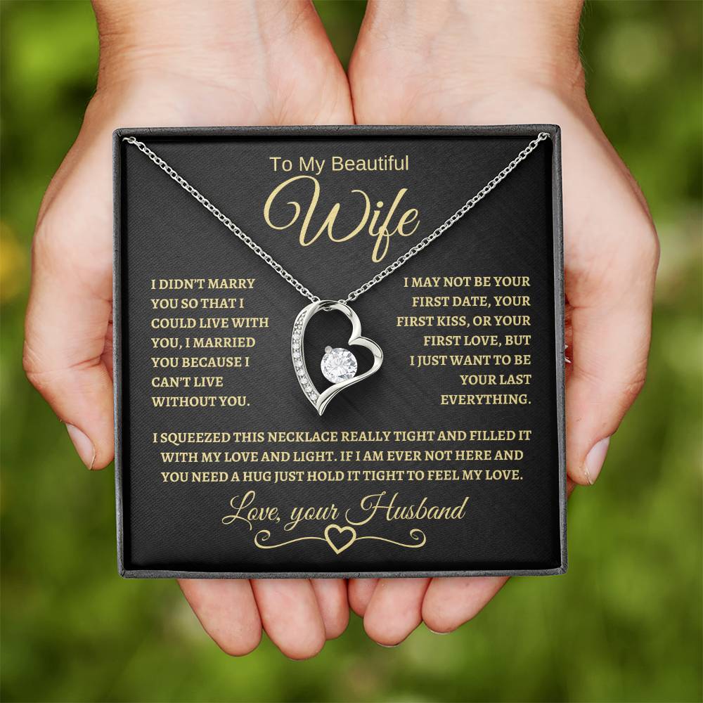 To My Beautiful Wife | Forever Love Necklace | Gold